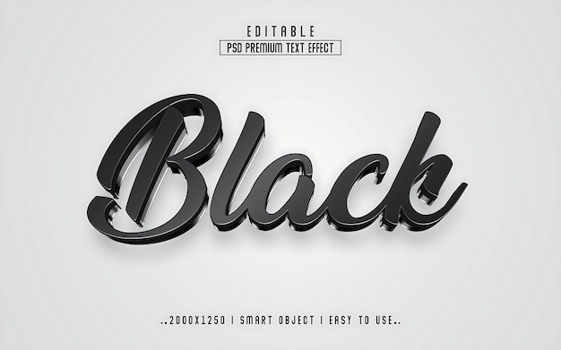 Schwarz eleganter 3D-Text-Effekt
