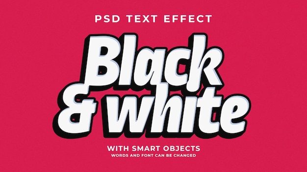 Schwarz-Weiß-PSD-bearbeitbarer Texteffekt