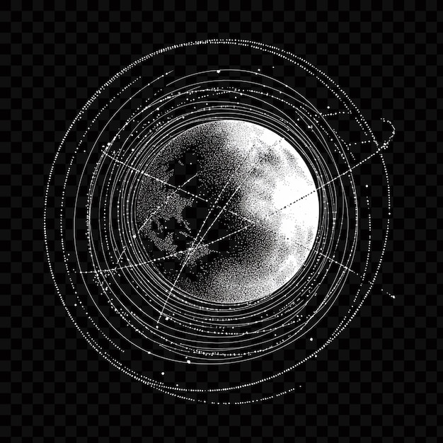 Schwarz-Weiß-Vektorbild, das ein abstraktes Design auf durchsichtigem Hintergrund darstellt