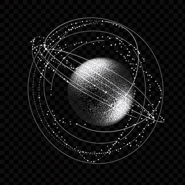 Schwarz-Weiß-Vektorbild, das ein abstraktes Design auf durchsichtigem Hintergrund darstellt