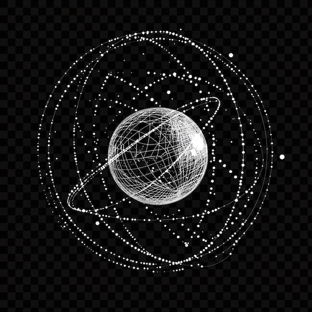 Schwarz-Weiß-Vektorbild, das ein abstraktes Design auf durchsichtigem Hintergrund darstellt