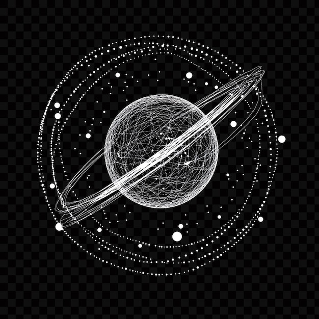 Schwarz-Weiß-Vektorbild, das ein abstraktes Design auf durchsichtigem Hintergrund darstellt