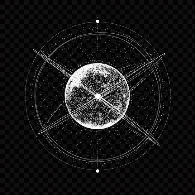Schwarz-Weiß-Vektorbild, das ein abstraktes Design auf durchsichtigem Hintergrund darstellt