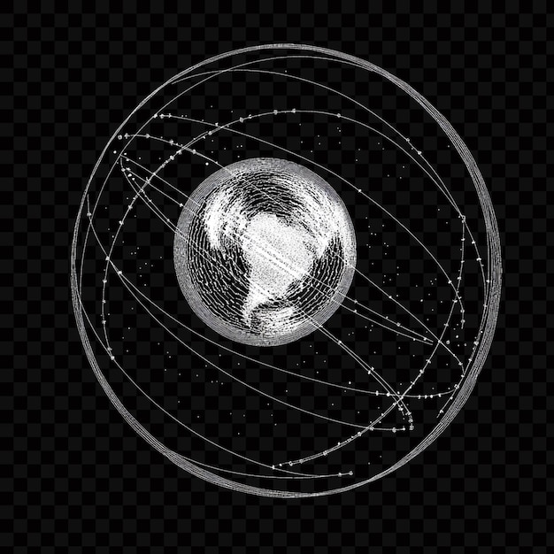 Schwarz-Weiß-Vektorbild, das ein abstraktes Design auf durchsichtigem Hintergrund darstellt