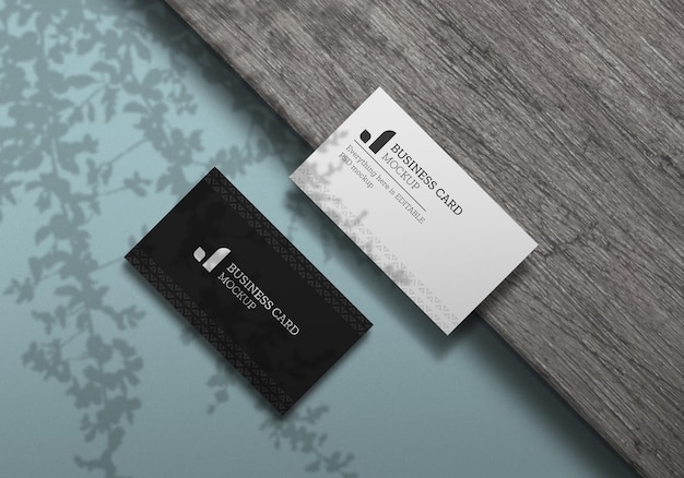 Schwarz-Weiß-Visitenkarten-Mockup