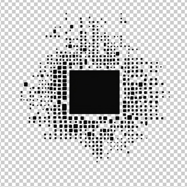 PSD schwarz-weißes logo mit schlichtem schwarzem hintergrund auf durchsichtigem hintergrund