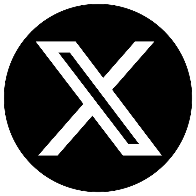 Schwarze brandneue Twitter X-Logo-Ikonenrunde