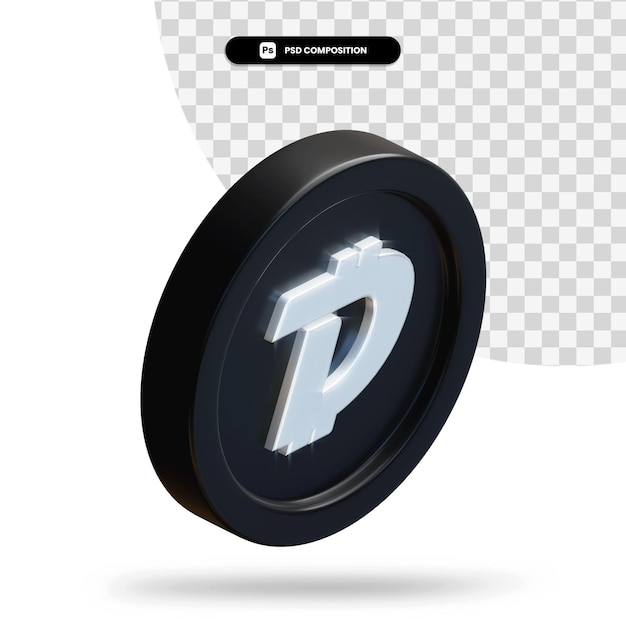 Schwarze DigiByte-Münze 3D-Rendering isoliert