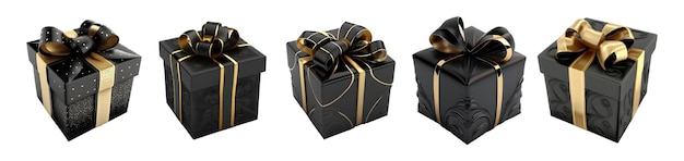 Schwarze Geschenkbox mit goldenem Band