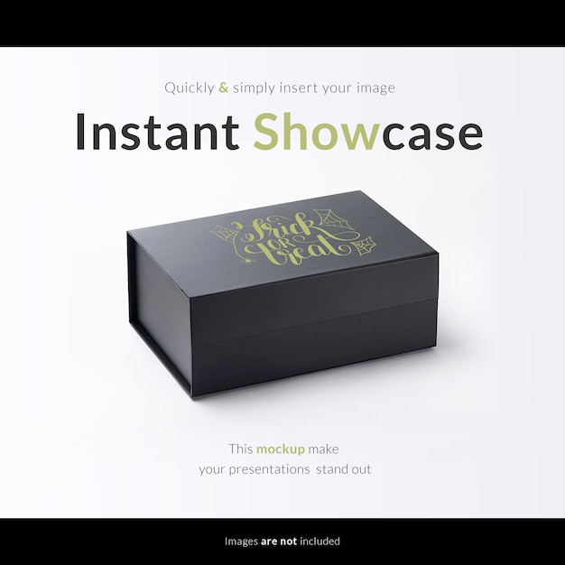 Schwarze Geschenkbox mock up