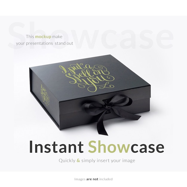 Schwarze Geschenkbox mock up