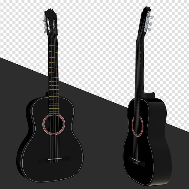 PSD schwarze gitarre 3d-rendering