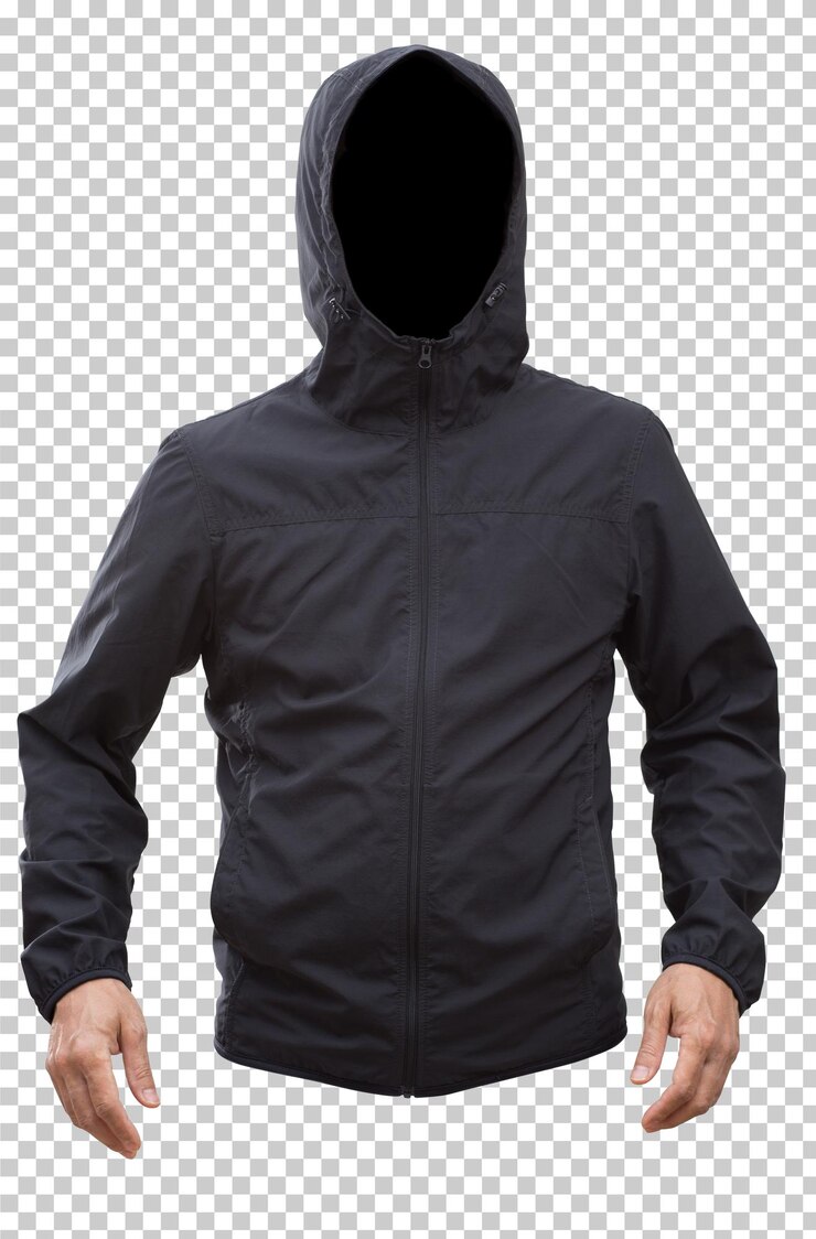 Schwarze Kapuzenjacke isoliert