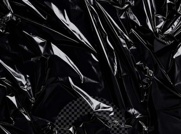 schwarze Kunststofffolie auf durchsichtigem Hintergrund