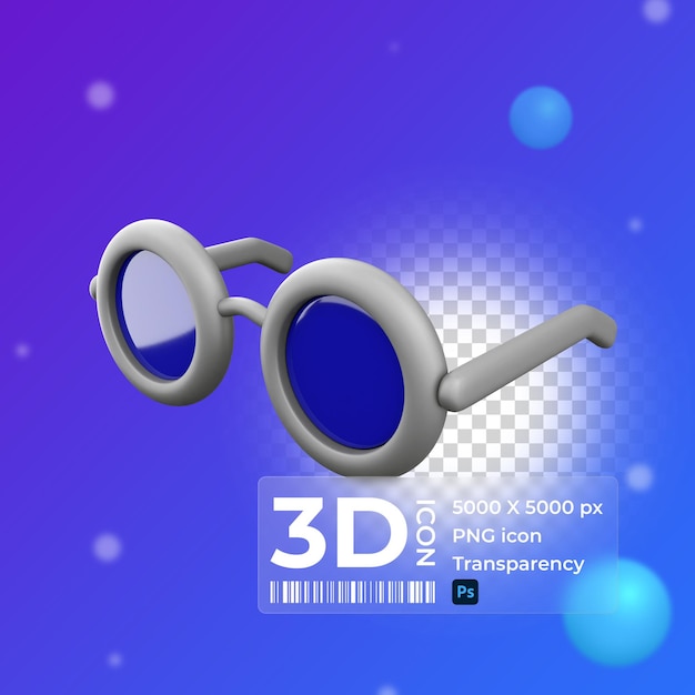 PSD schwarze nerd-brille designelement brille isoliert auf weißem hintergrund 3d-rendering brillensymbol
