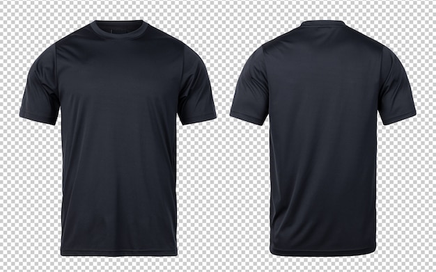 Schwarze Sport-T-Shirts vorne und hinten Modellvorlage für Ihr Design.