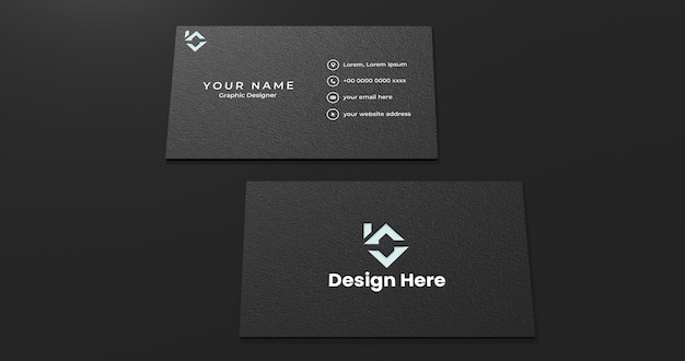 Schwarze Visitenkarten-Mockup-Visitenkarden-Mackup-Logo-Mock-up