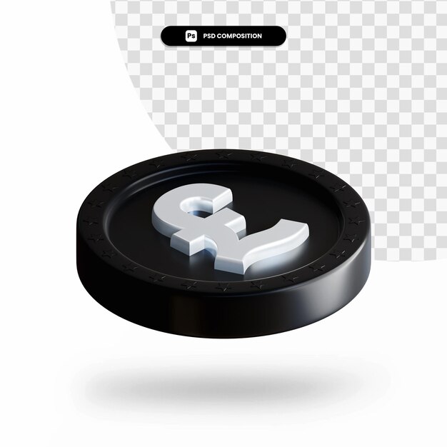 Schwarze Wechselmünze 3D-Rendering isoliert