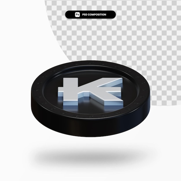 Schwarze Wechselmünze 3D-Rendering isoliert