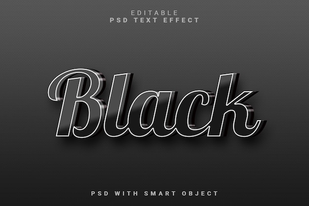 Schwarzer 3D-Text-Effekt