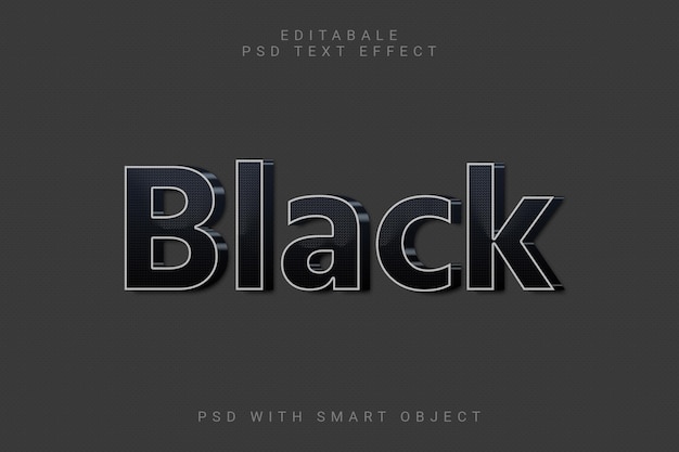 Schwarzer 3D-Text-Effekt
