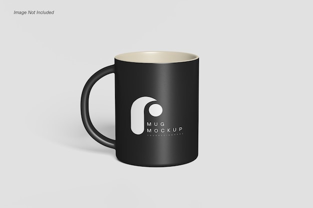 Schwarzer Becher-Mockup mit Logo für Branding und Produktpräsentation