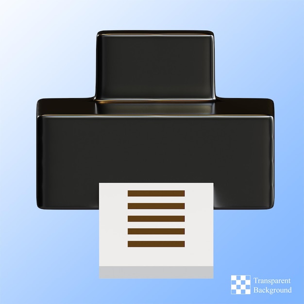 Schwarzer Drucker 3D-Illustration
