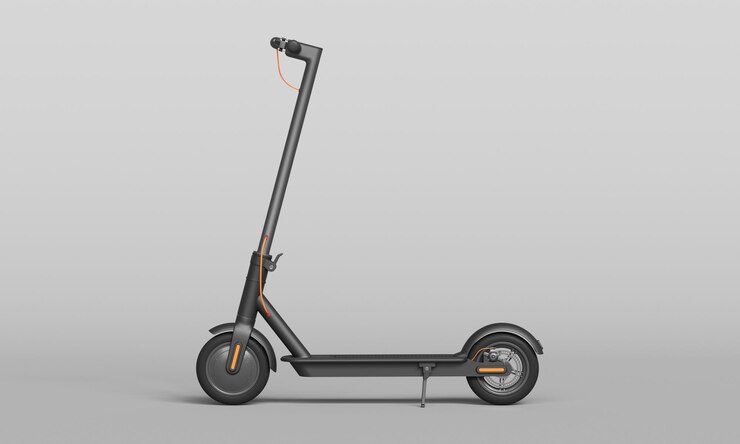 PSD schwarzer elektromotor-scooter 3d-rendering