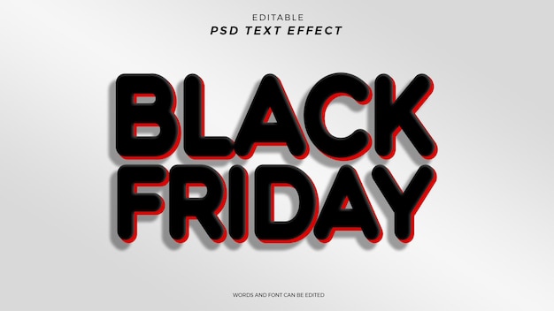 PSD schwarzer freitag texteffekt editierbares design