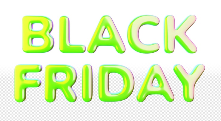 PSD schwarzer freitag-verkauf png-schriftzug 3d-symbol sonderaktionsillustration für kommerzielle cover-anzeigen online-shopping-bannerxa