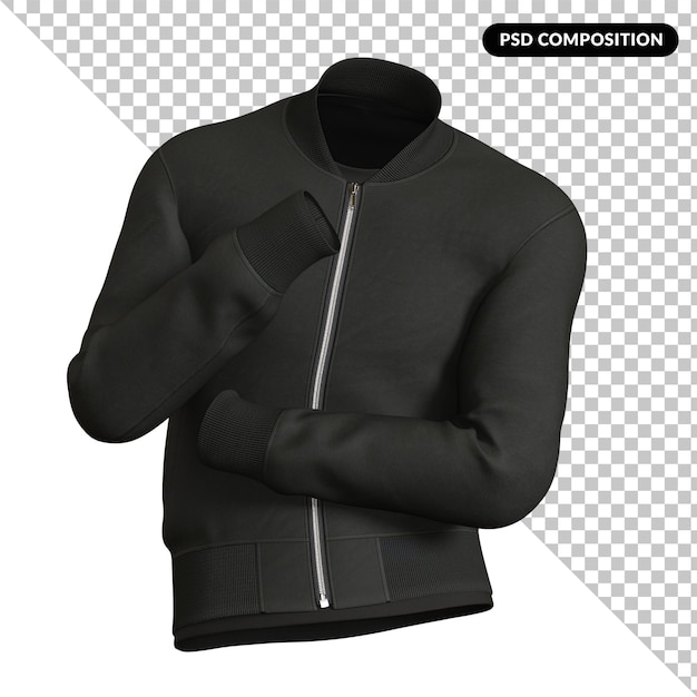 PSD schwarzer hoodie isoliert 3d