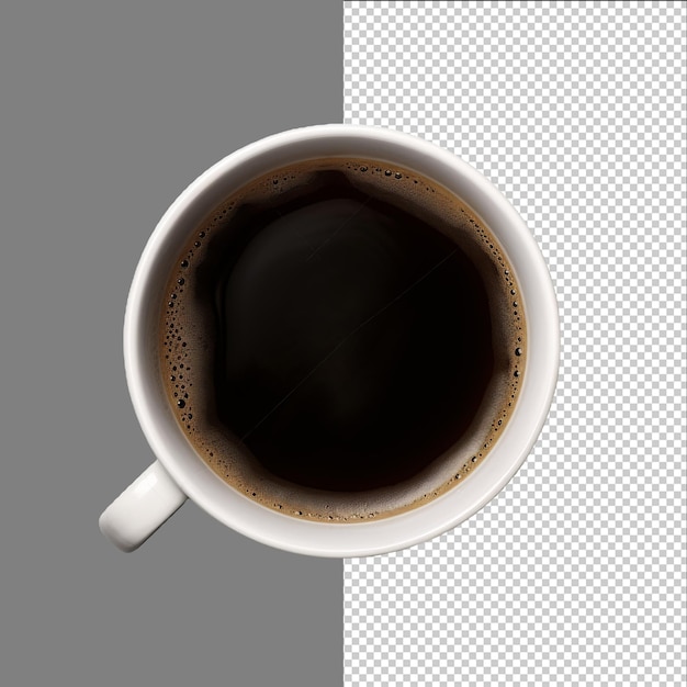 Schwarzer Kaffee in weißer Tasse isoliert auf durchsichtigem Hintergrund png psd