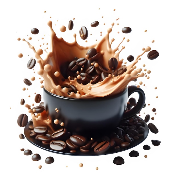 PSD schwarzer kaffee-splash-psd