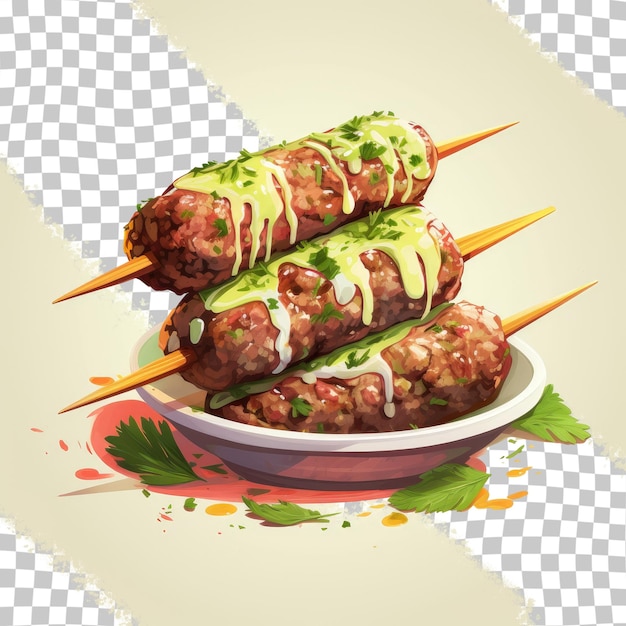 PSD schwarzer kebab mit fleischbällchen