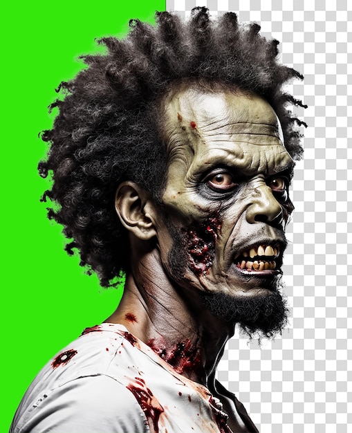 Schwarzer mann zombie afro tag der toten ngo transparenter hintergrund transparenter hintergrund png