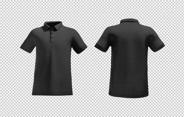 PSD schwarzes, durchsichtiges poloshirt