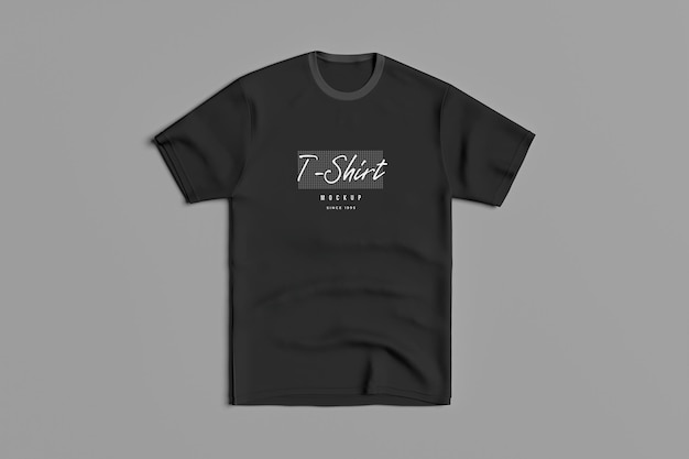 Schwarzes T-Shirt-Mockup auf grauem Hintergrund