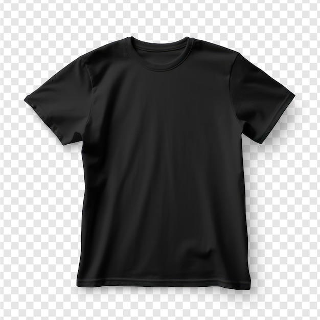 PSD schwarzes t-shirt-mockup rückwand auf durchsichtigem hintergrund psd