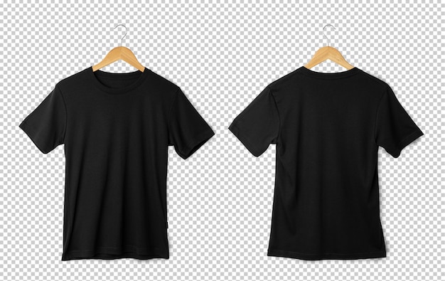 PSD schwarzes t-shirt-modell zum aufhängen realistisches t-shirt