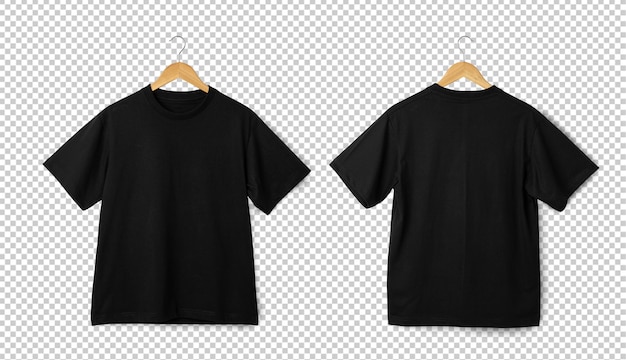 Schwarzes übergroßes T-Shirt-Mockup hängendes realistisches T-Shirt