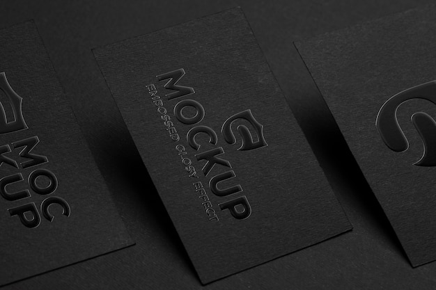 PSD schwarzes visitenkarten-mockup-design