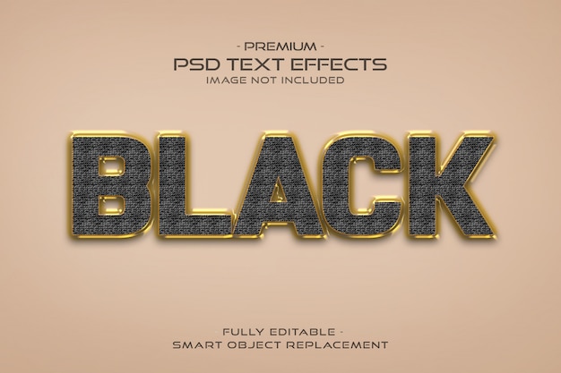 PSD schwarzgold-textstileffekt