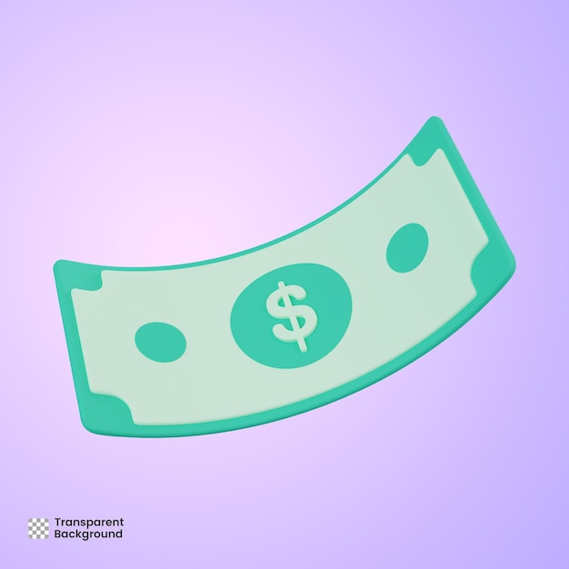 schwebendes Geld 3D-Illustration