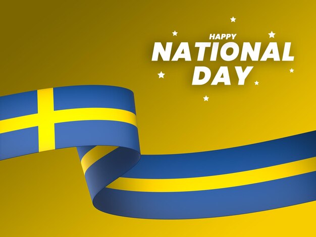 PSD schweden flaggenelement design nationaler unabhängigkeitstag banner band psd