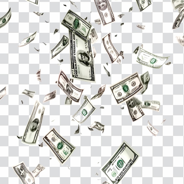 schwimmende Dollars isoliert