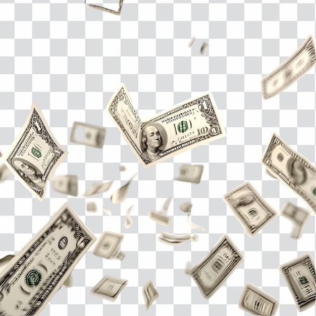 schwimmende Dollars isoliert