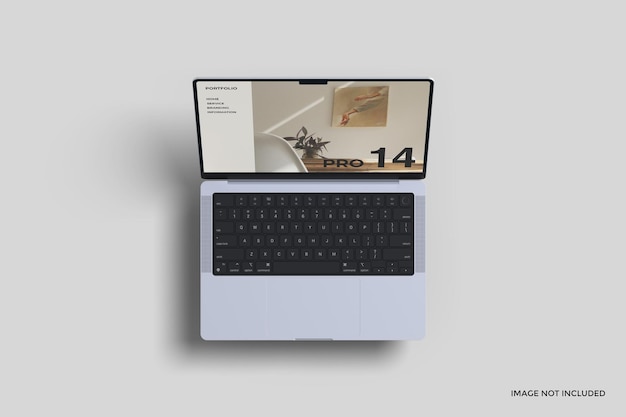 PSD schwimmendes 14-zoll-laptop-bildschirm-mockup