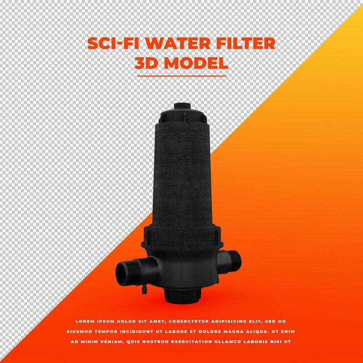 PSD scifi filtro de agua 3d modelo aislado