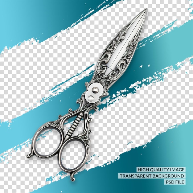 scissore d'argento 3D PNG clipart sfondo trasparente isolato