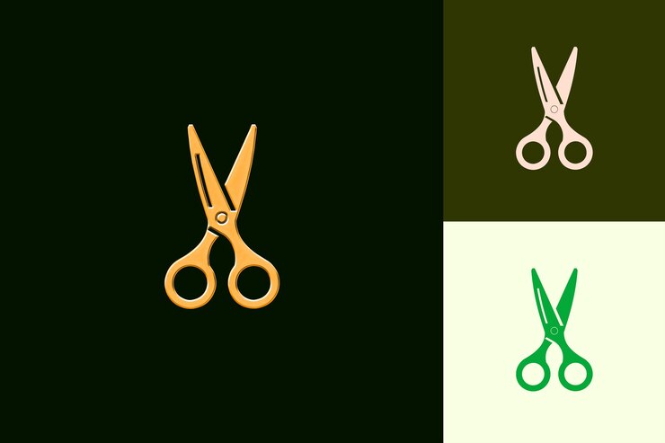 PSD scissori png con un design moderno con un paio di forbici un contorno d'arte disegni creativi
